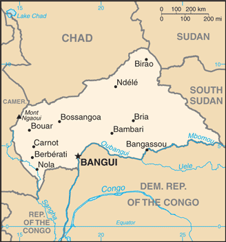 Central African Republic Map