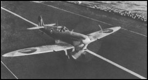 Spitfire taking off from the deck of the HMS Renown