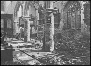 Bombed out cathederal in Exeter