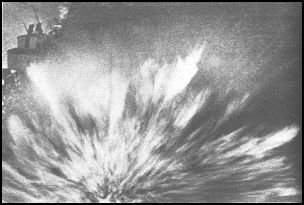 Bomb exploding on the Enterprise during the battle